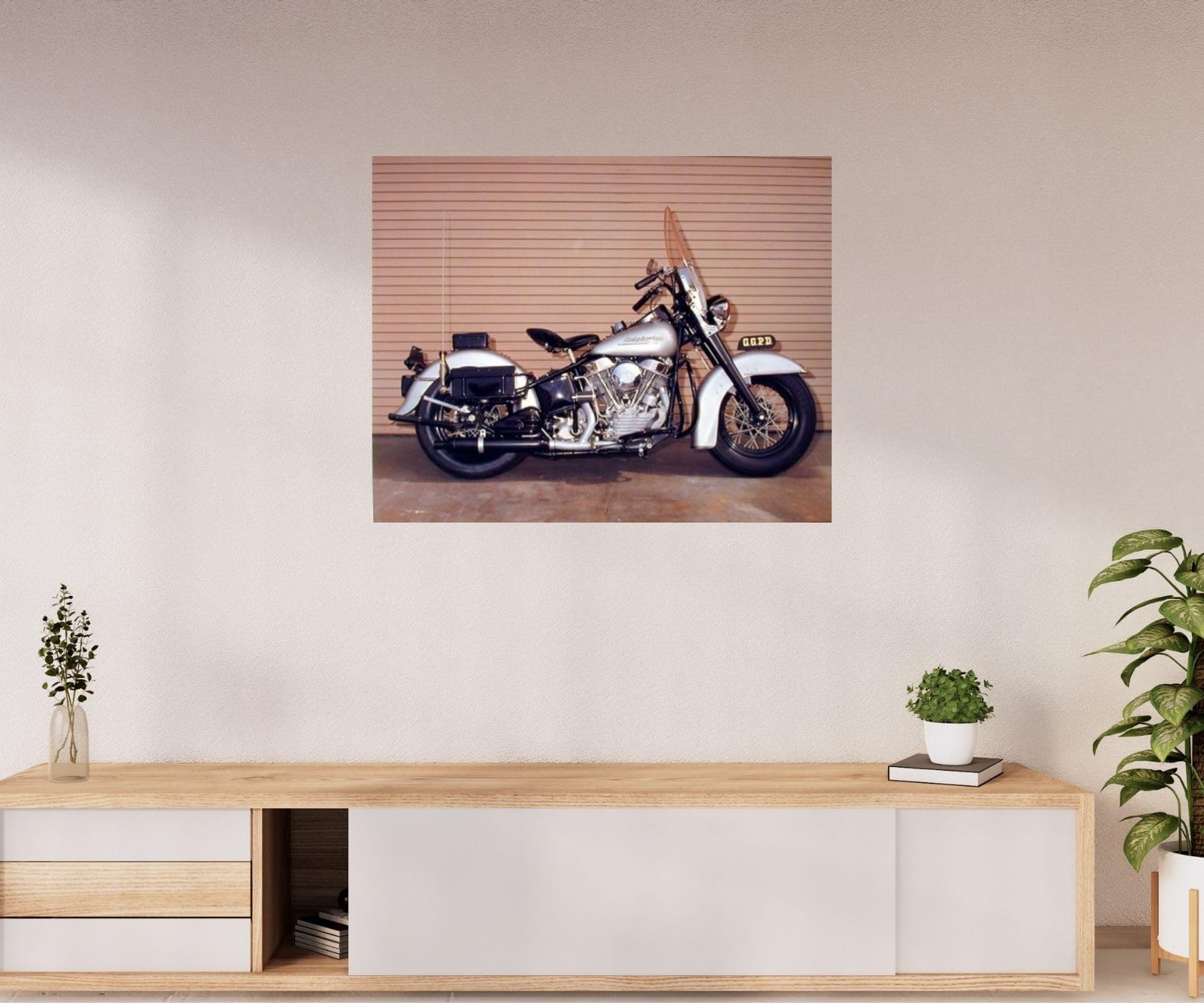 Amazon.co.jp: Panhead Police Motorcycle ハーレーダビッドソン 壁