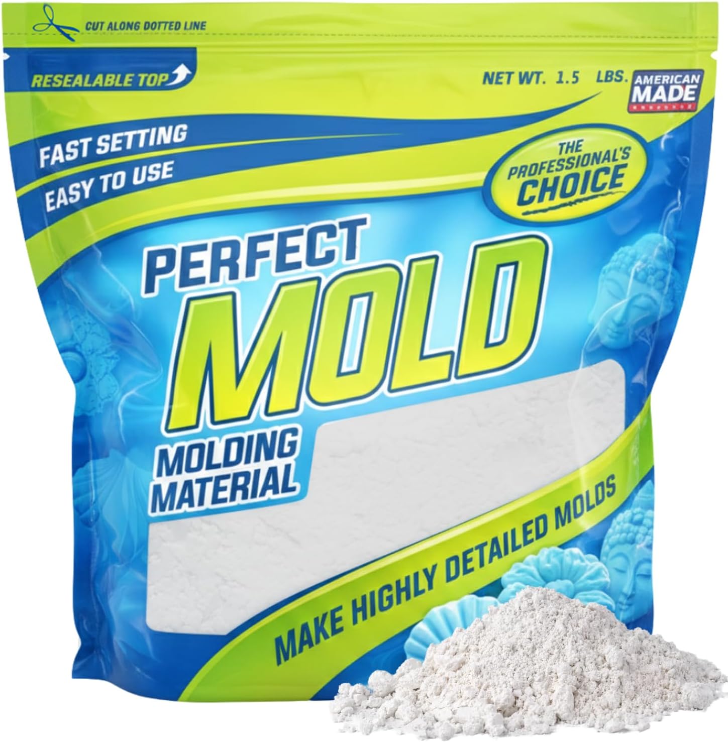 - Perfect Mold Alginate Molding Material, Non-Toxic Mold Making Powder for Life Casting, Hand Casting, Baby Footprints, Face & Body Molds, USA Made, 1.5 lb Bag