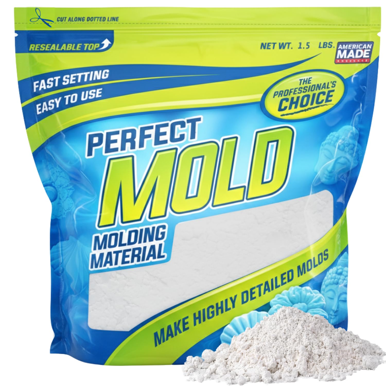- Perfect Mold Alginate Molding Material, Non-Toxic Mold Making Powder for Life Casting, Hand Casting, Baby Footprints, Face & Body Molds, USA Made, 1.5 lb Bag