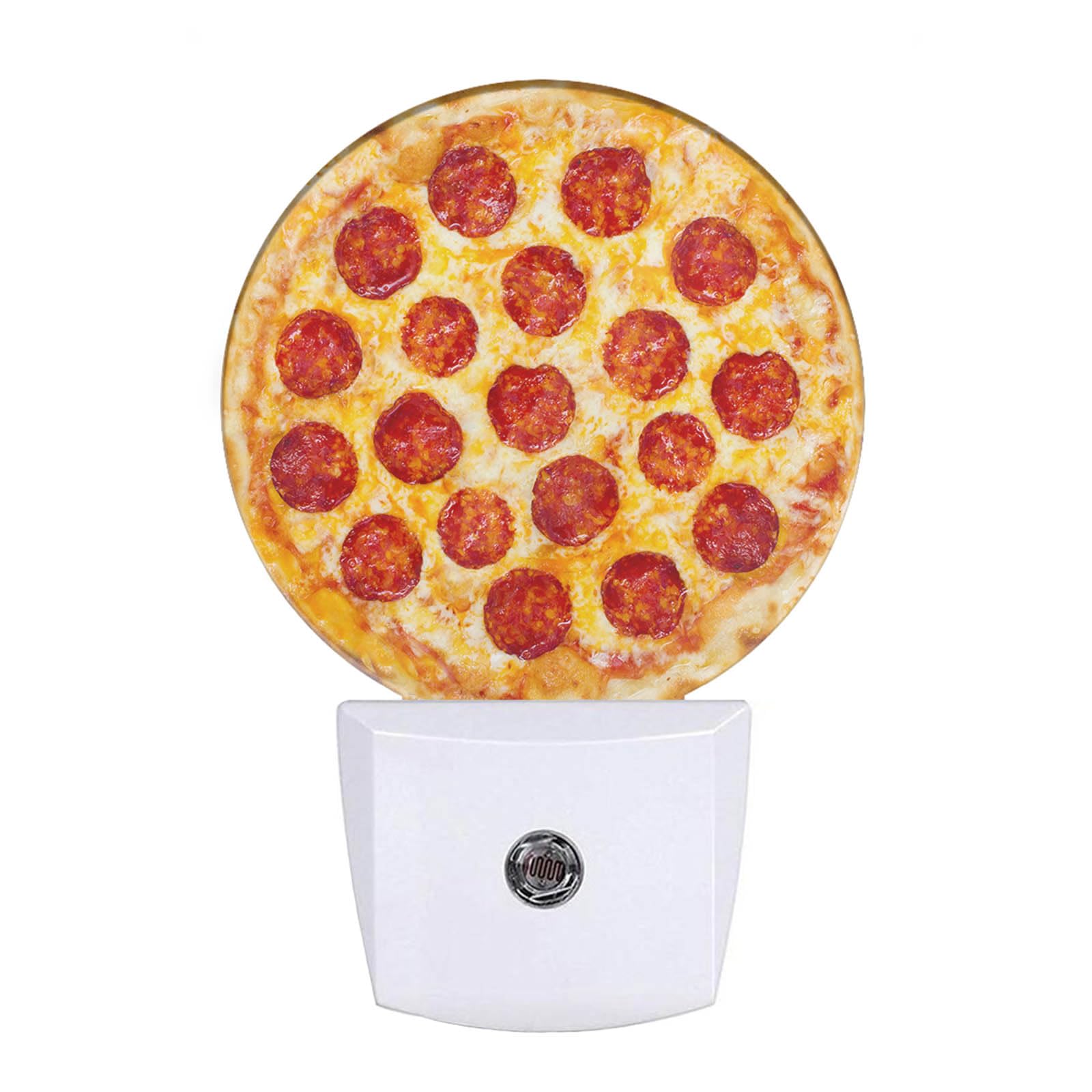 EKOBLA Pizza Plug-in Nightlights Sausage Pizza Cheese Food Pattern Night Lights Plug into Wall Auto Sensor LED for Teens Room Fun Novelty Gift
