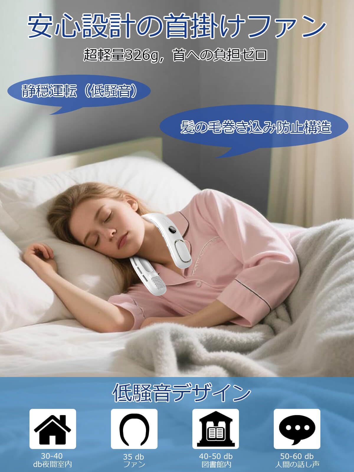 Amazon | 首掛け扇風機 ネッククーラー くびかけ 静音設計 超軽量 5