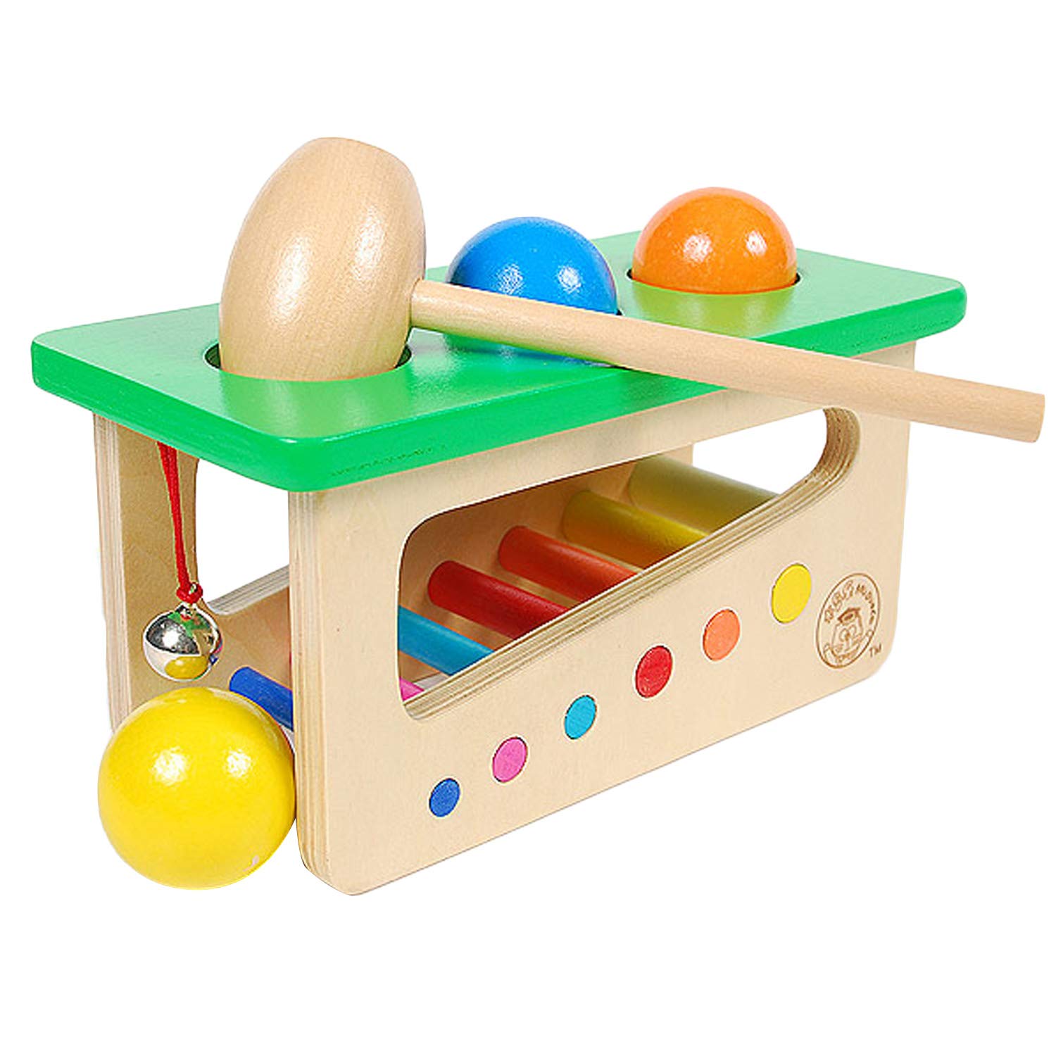 Beetest Percussion Toys, Cute Colorful Wooden Pounding Hammering Percussion Educational Toy for Kids Children Baby Birthday