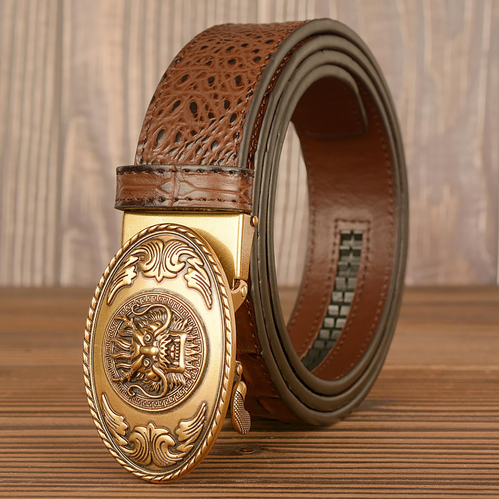 pasek, Paski damskie i męskie, klamra z głową smoka, paski ze skóry naturalnej, w stylu western, do jeansów, szerokość 3,5 cm