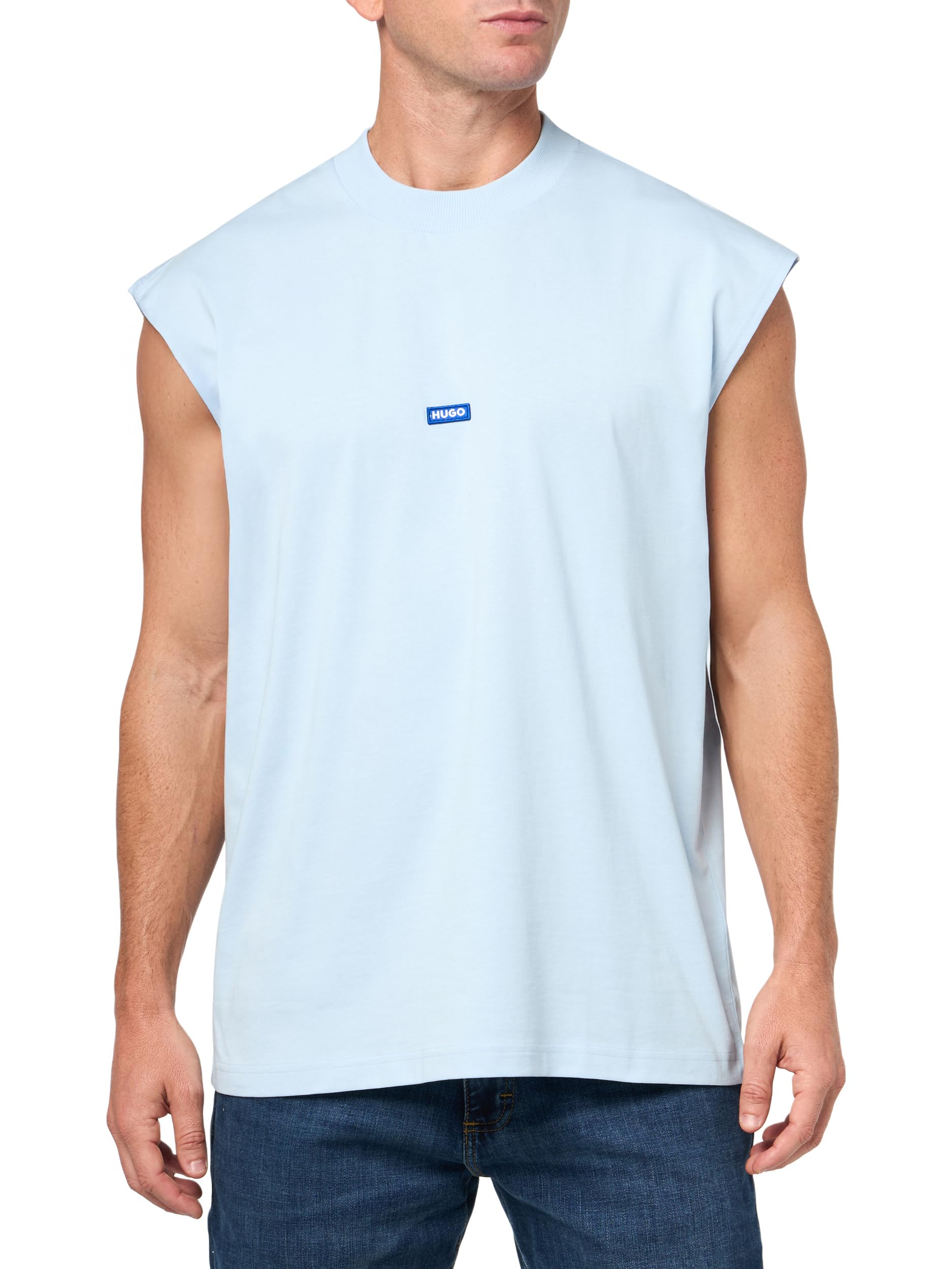 

                                                    HUGO, Small Logo Block Muscle Tank, Blue Chalk, L