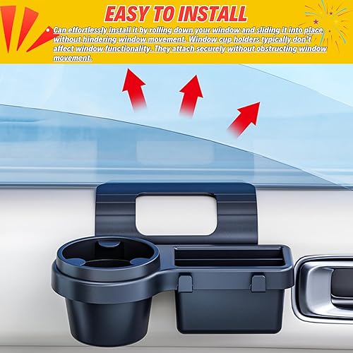 Miniatura 6 de Soporte para taza de café con bandeja organizadora de almacenamiento para puerta de auto, ventana de automóvil, para colgar en la mayoría de