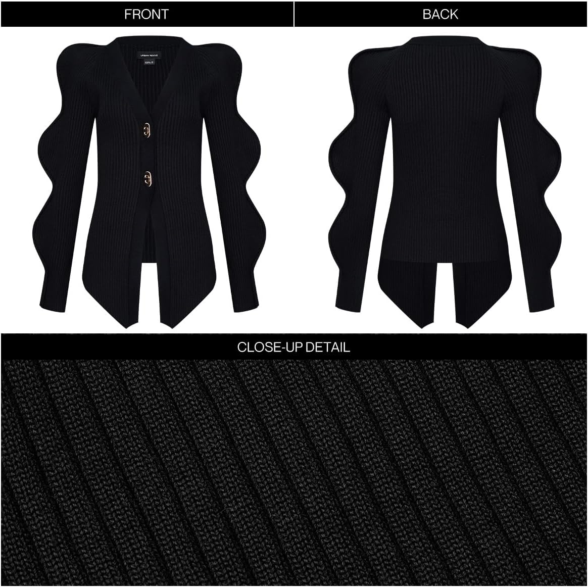 URBAN REVIVO Women's Knit Cardigan Sweaters Long Sleeve Button Down Open Front Casual Outwear Trendy 2025 - Image 4