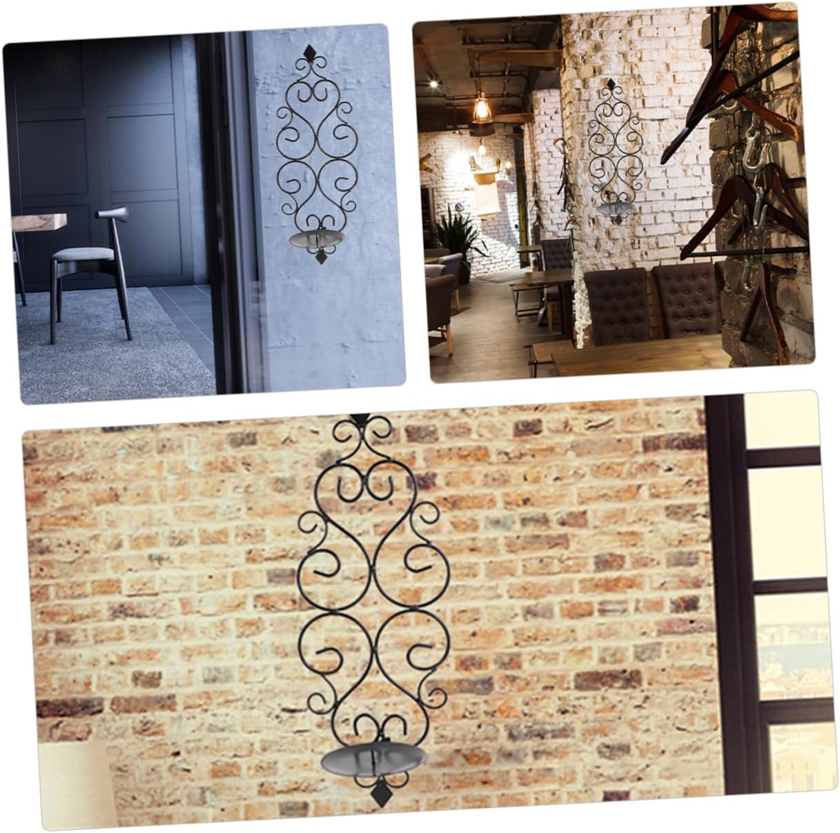 2pcs Wall Mount Candle Holders Art Sconces for Home Decor Vintage Candle Sticks for Living Room Romantic Hollow Design for Weddings and Special Occasions