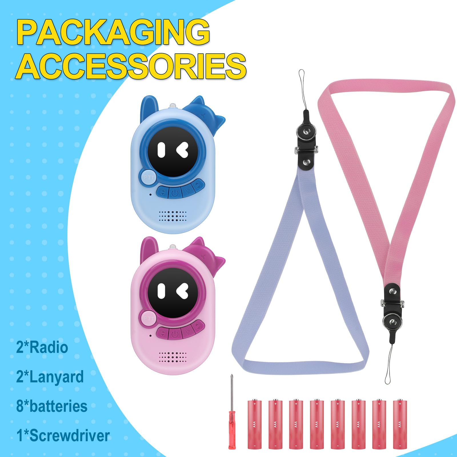 M300 Walkie-Talkie Bambini Trasmette A una Distanza,Carino Walki Tolkie Portatile,Regali Ricetrasmittenti Che Piacciono sia ai Ragazzi che Alle Ragazze,Regalo Bimba 3/4/5/6/7/8/9/10/11/12 Anni