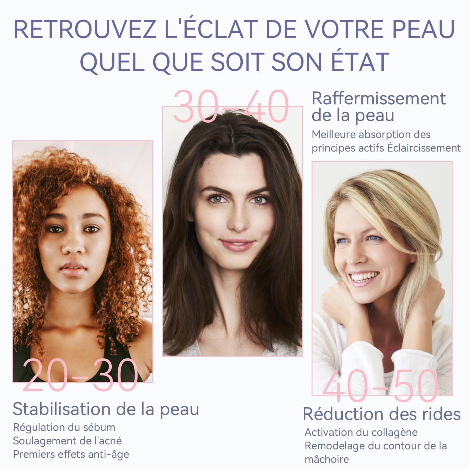 ANLAN 5 in 1 Gesichtsmassagegerät gegen Falten Rote und Blaue Lichttherapie EMS Heat Cool Vibration