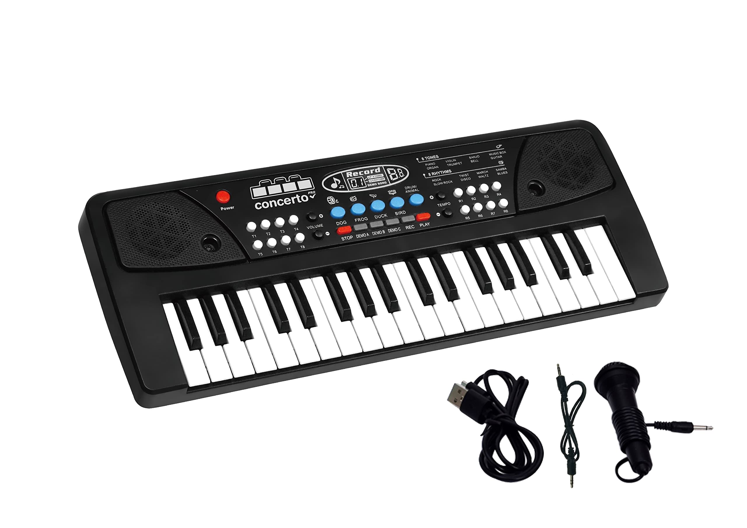 REIG 8920 Órgano Electrónico 37 Teclas Multifunción, Negro