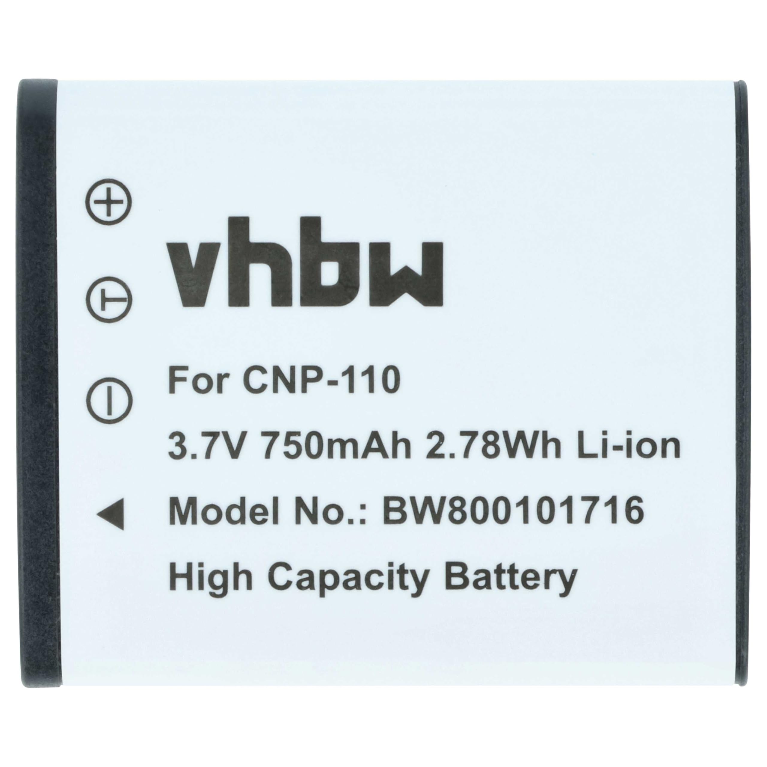 vhbw 3x batteria compatibile con Casio Exilim EX-Z21, EX-Z20, EX-Z22, EX-FS10, EX-S10, EX-Z25, EX-S12, EX-Z19 fotocamera (550mAh, 3,6V, Li-Ion