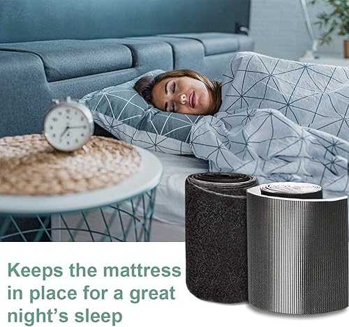 Miniatura 6 de TEUVO Protector de colchón antideslizante, mantiene el colchón en su lugar para una gran noche de sueño, cinta de con adhesivo para colchones con
