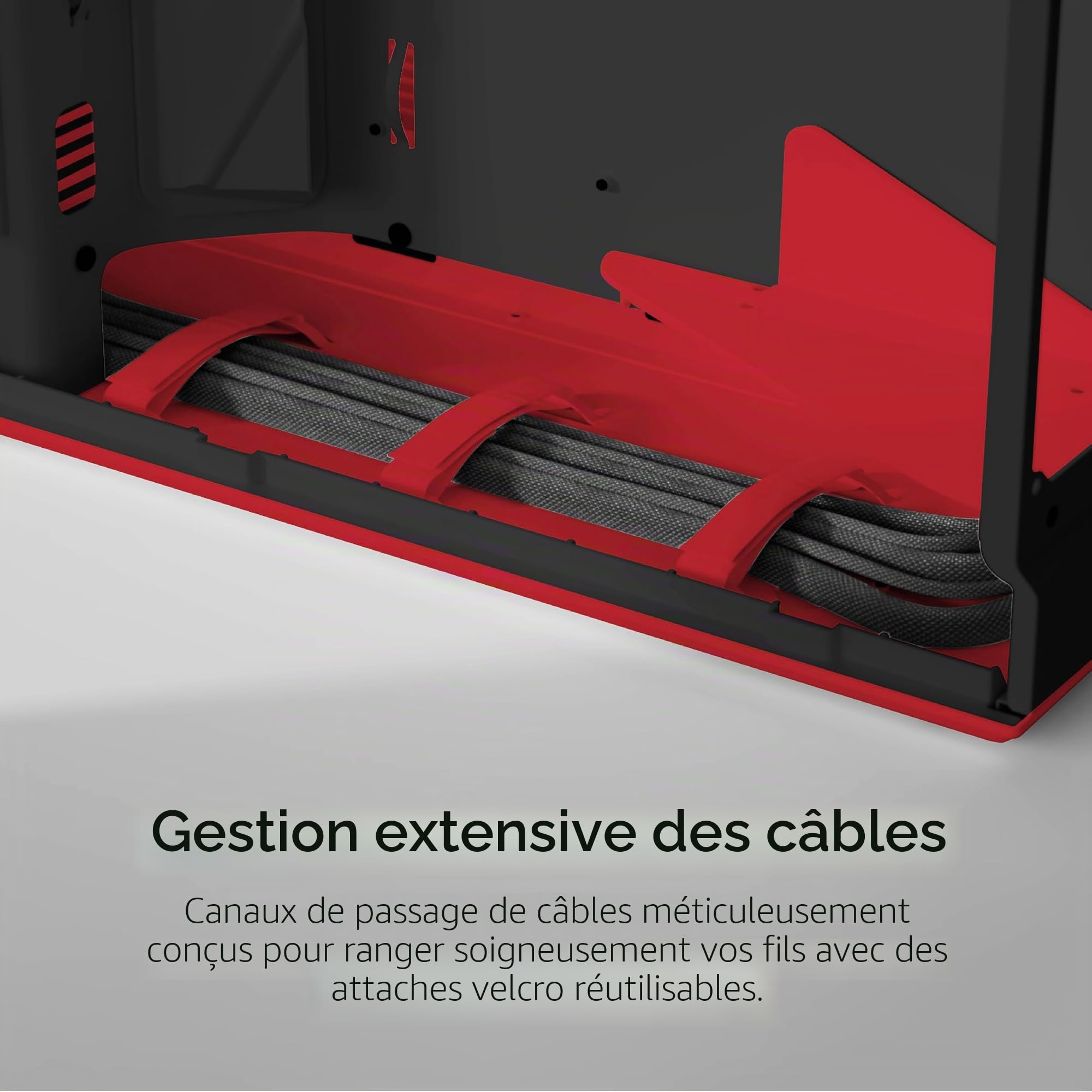 Hyte Y70 Boîtier de Jeu ATX Moderne et esthétique à Double Chambre en Verre trempé pour Tour Moyenne avec câble élévateur PCIE 4.0 Inclus, Rouge (CS-HYTE-Y70-BR)