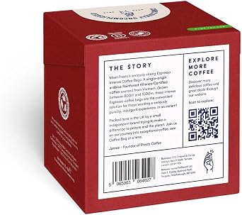 Presto Coffee Espresso Intenso Coffee Bags, 80g - Medium Roast - Convenient Single-Serve Bags - Ideal for On-the-Go Brewing
