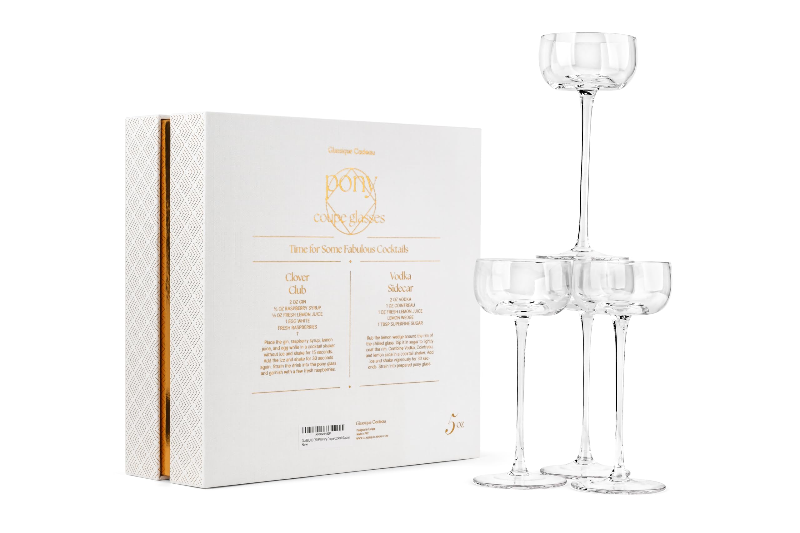 Piccoli bicchieri da cocktail Pony Martini da 150 ml, set da 4 pezzi, eleganti bicchieri da cocktail Nick e Nora Coupe, con manico lungo per espresso Martini, Daiquiri, Cosmo, Manhattan, bicchieri da