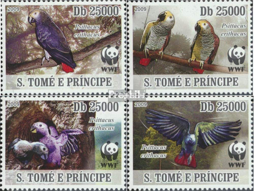 Sao Tome e Principe 3777-3780 (complete.issue.) 2009 Graupapagei (Stamps for collectors) Birds