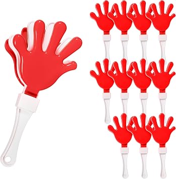 Windy City Novelties 12-Pack 7 Mini Hand Clappers Loud Plastic Noisemakers for Sports Games, Pep Rallies, Tailgates, and Team Spirit Events - Red/White/Blue