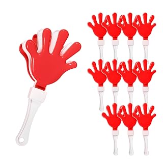 Windy City Novelties 12-Pack Red & White 7" Inch Mini Hand Clappers Noisemakers in Bulk