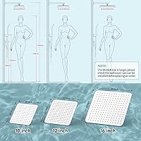 Vista 3 de SR Sun RISE - Cabeza de regadera de 12 pulgadas de acero inoxidable 304 de acabado cepillado y níquel, alta presión de agua, ultradelgada, ahorra