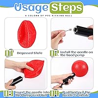 Vista 7 de Hiboom 12 bolas de patio de juegos de 5 pulgadas, bolas inflables para patio de juegos al aire libre con 1 bomba de mano para adultos, yoga