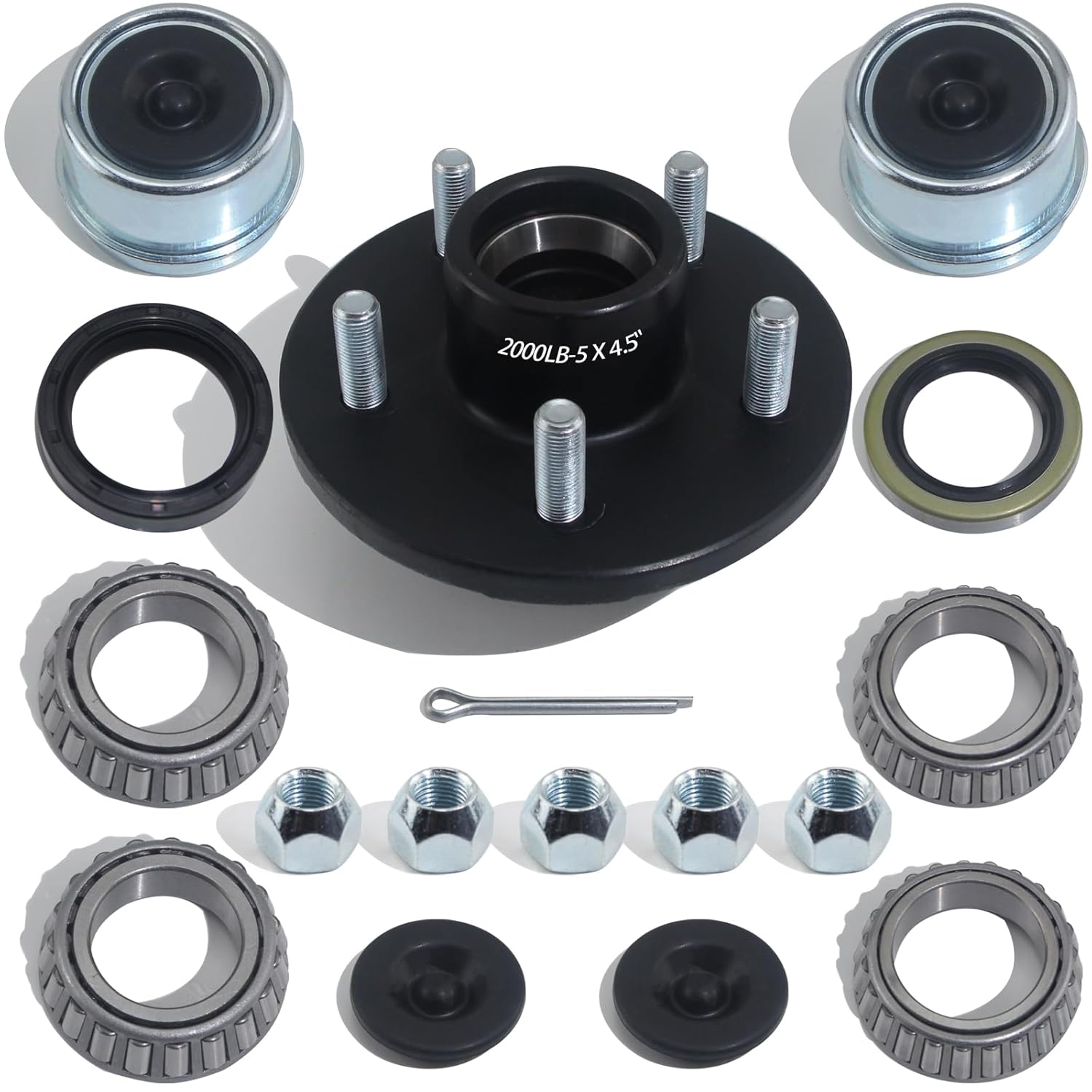 IBroPrat 2 Sets Trailer Hub Kit 5 Bolt 4.5, Trailer Axle Kit For 3500 Lb 5 Lug Trailer Hub With Extra - View #8