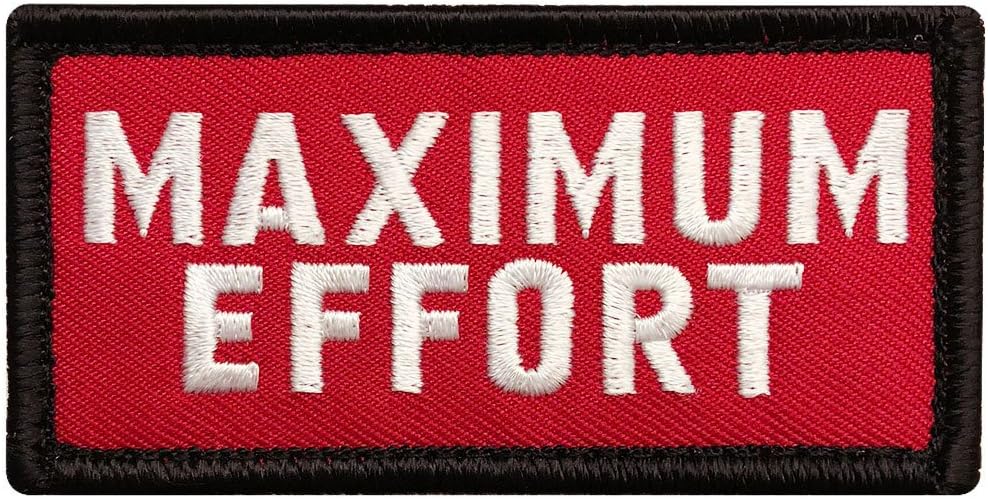 Maximum Effort iron on sew on Patch (3.0 X 1.5)