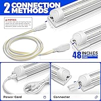 Vista 9 de Barrina Luces de Crecimiento, Lámparas de Crecimiento de Plantas de Espectro Completo Blancas de 2FT 5000K, 144W (6 x 24W, Equivalente a 800W)