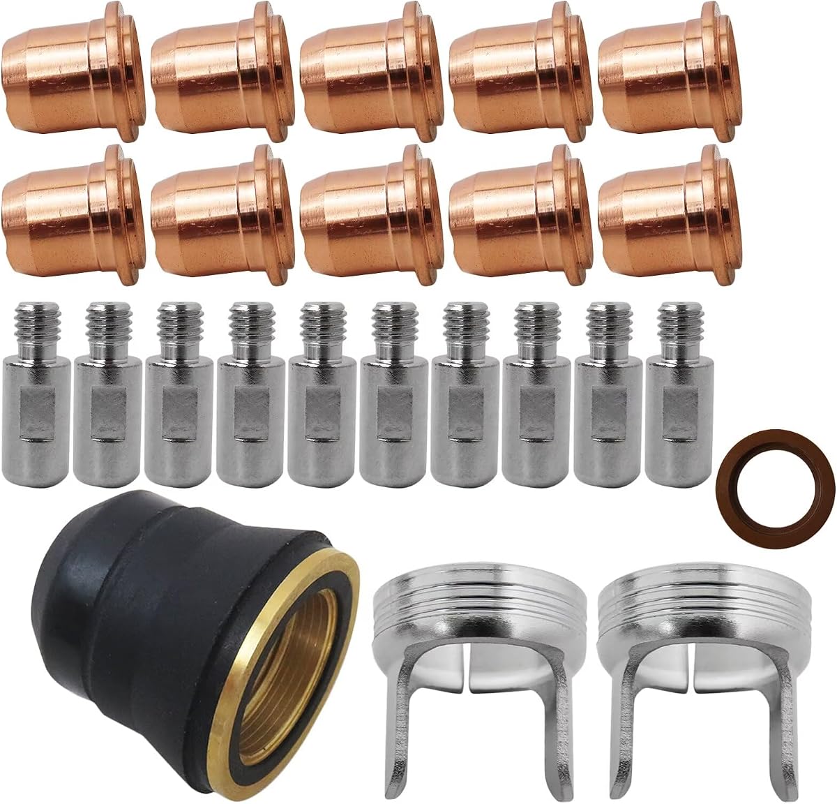 Kit de consumibles para cortador de plasma IPT40 de 24 piezas apto para YESWELDER CUT-55DS Pro y CUT-65DS | Electrodos, boquillas, copas protectoras.