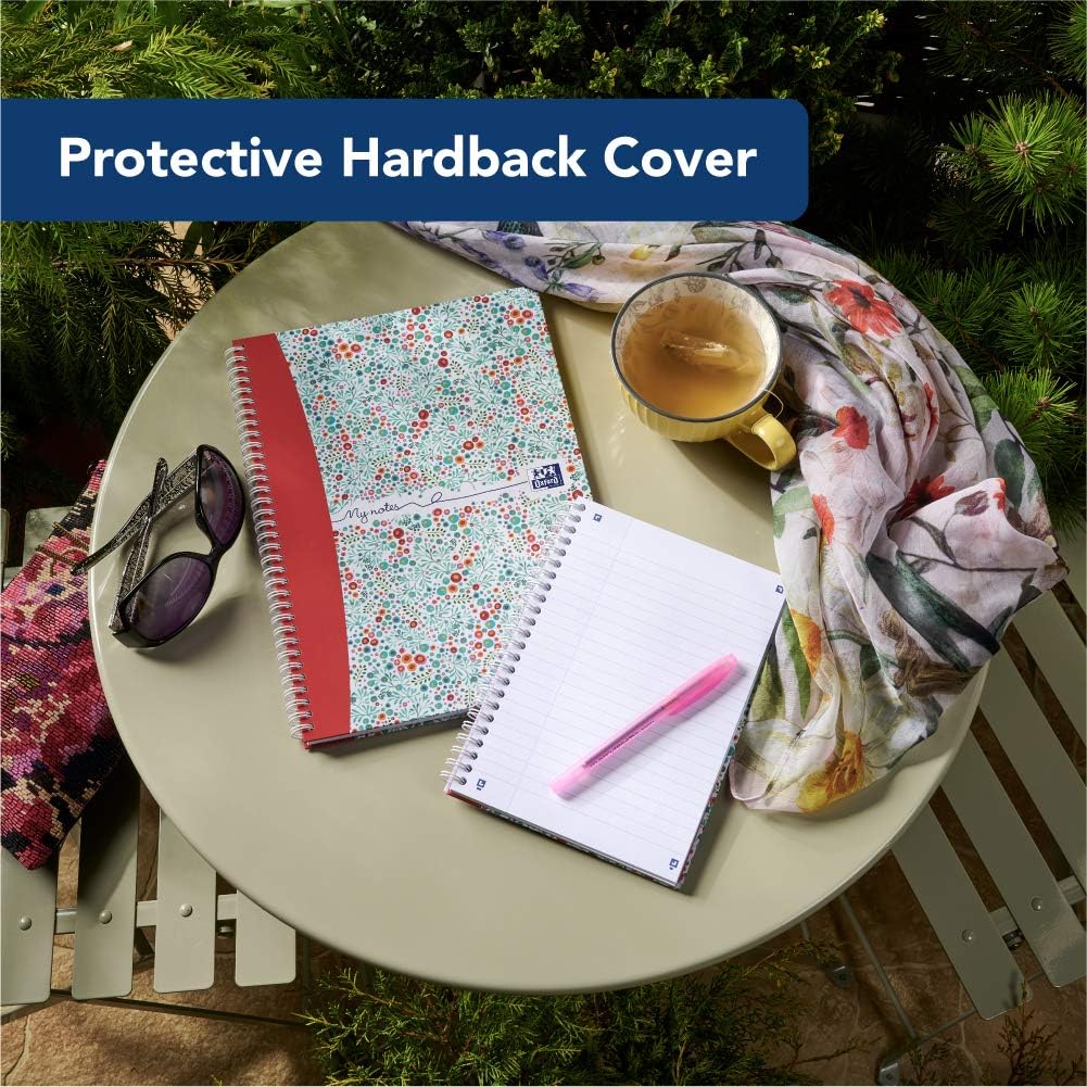 Oxford Bloom, A5 Notebook Hardcover, Wirebound, Lined, 140 Pages, 1 Notebook