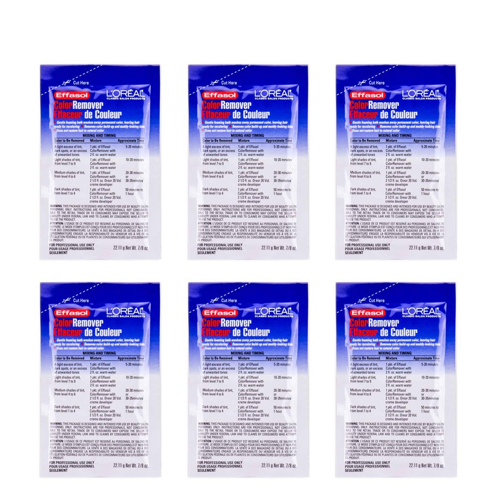 L'Oreal Effasol Color Remover Single Packet 7/8 oz HC-LRL500500 (6 Pack) : Beauty & Personal Care