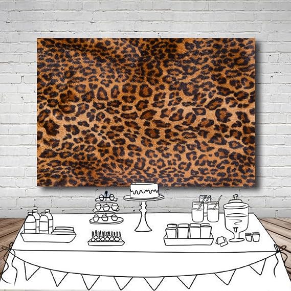 7x5FT Leopard Backdrop Brown Black Spots Prints Background Adults Lady Bachelorette Party Decorations Photoshoot Photo Props Background Vinyl