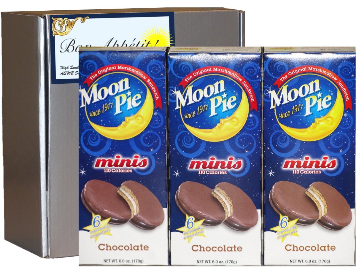 Moon Pie Chocolate Minis Snack Gift Set Bundle (Three 6 Count Boxes)