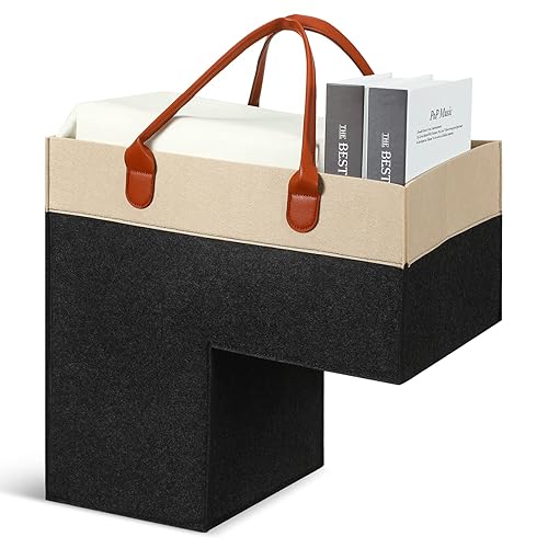 Shappy Stair Baskets with Handles and Support Panel 16 Inch