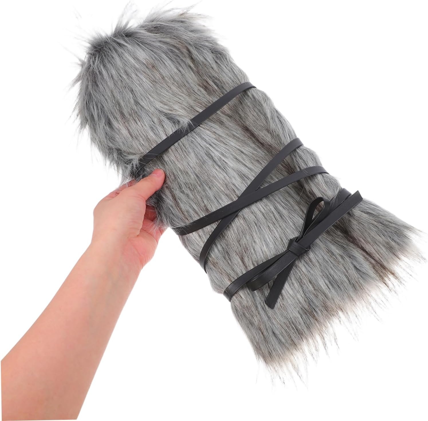 KOMBIUDA 2pcs Faux Fur Furry Leg Warmers for Viking Costumes Soft and Warm Boot Covers for Men and Women for Themed Parties and Cosplay