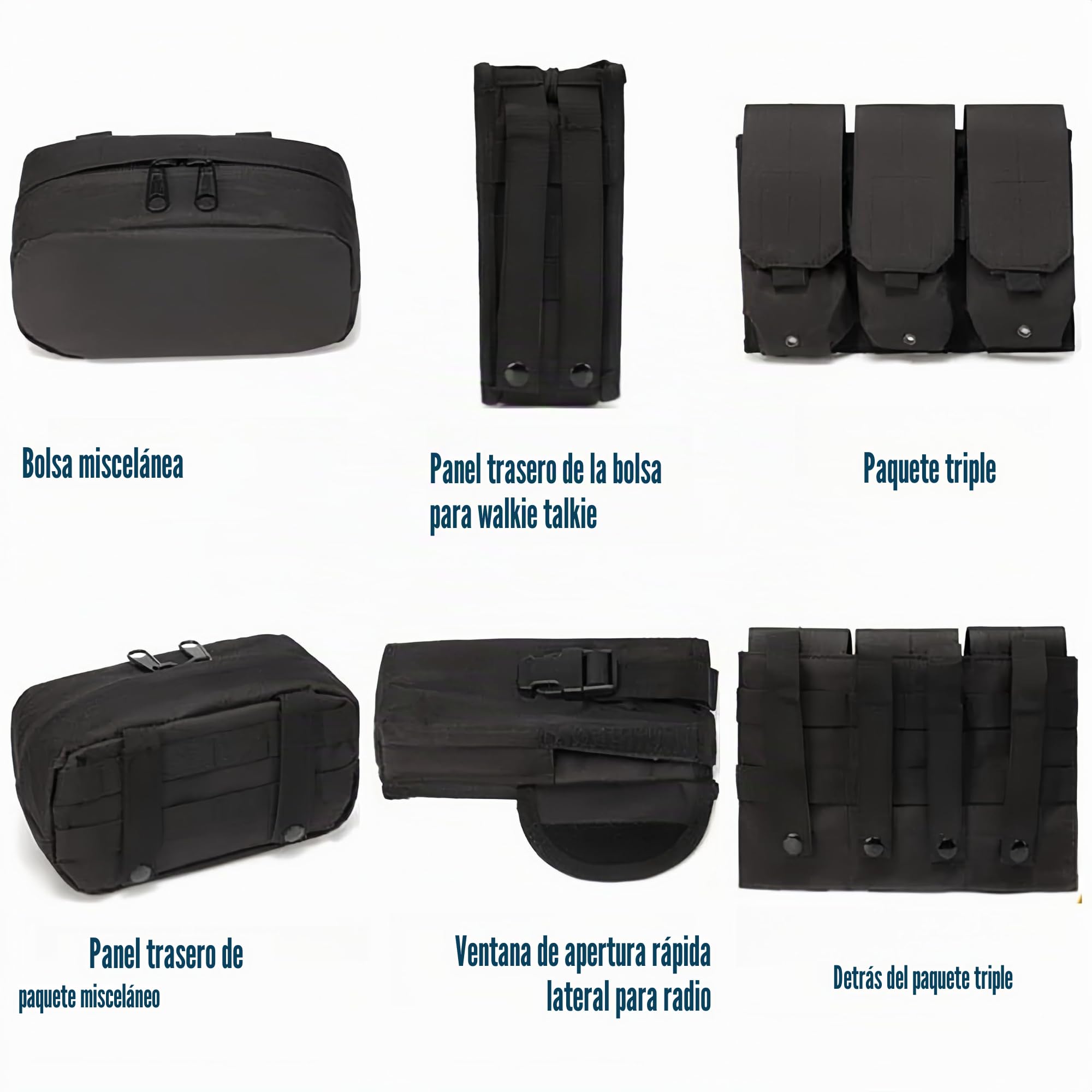 Peminkoo Chaleco táctico Armadura Corporal Portador de Placas de Caza Accesorios de Airsoft Combate Militar ejército Wargam molle