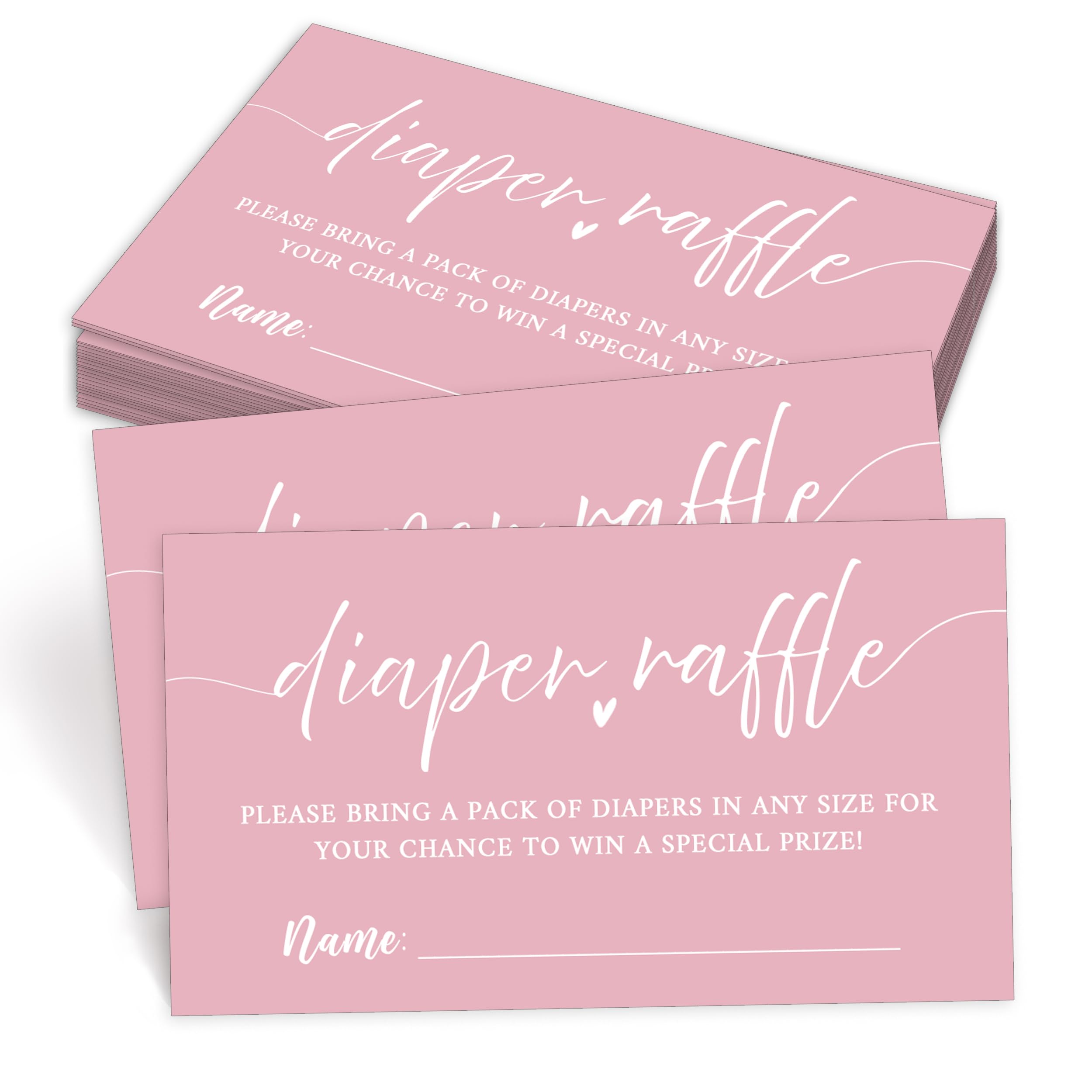 50 Diaper Raffle Tickets Sets for Baby Shower 3.5" x 2" Fun Diaper Raffle Cards for Girl or Boy Minimalist Game Cards for Gender Reveal Baby Shower Party Decoration Supplies - A10