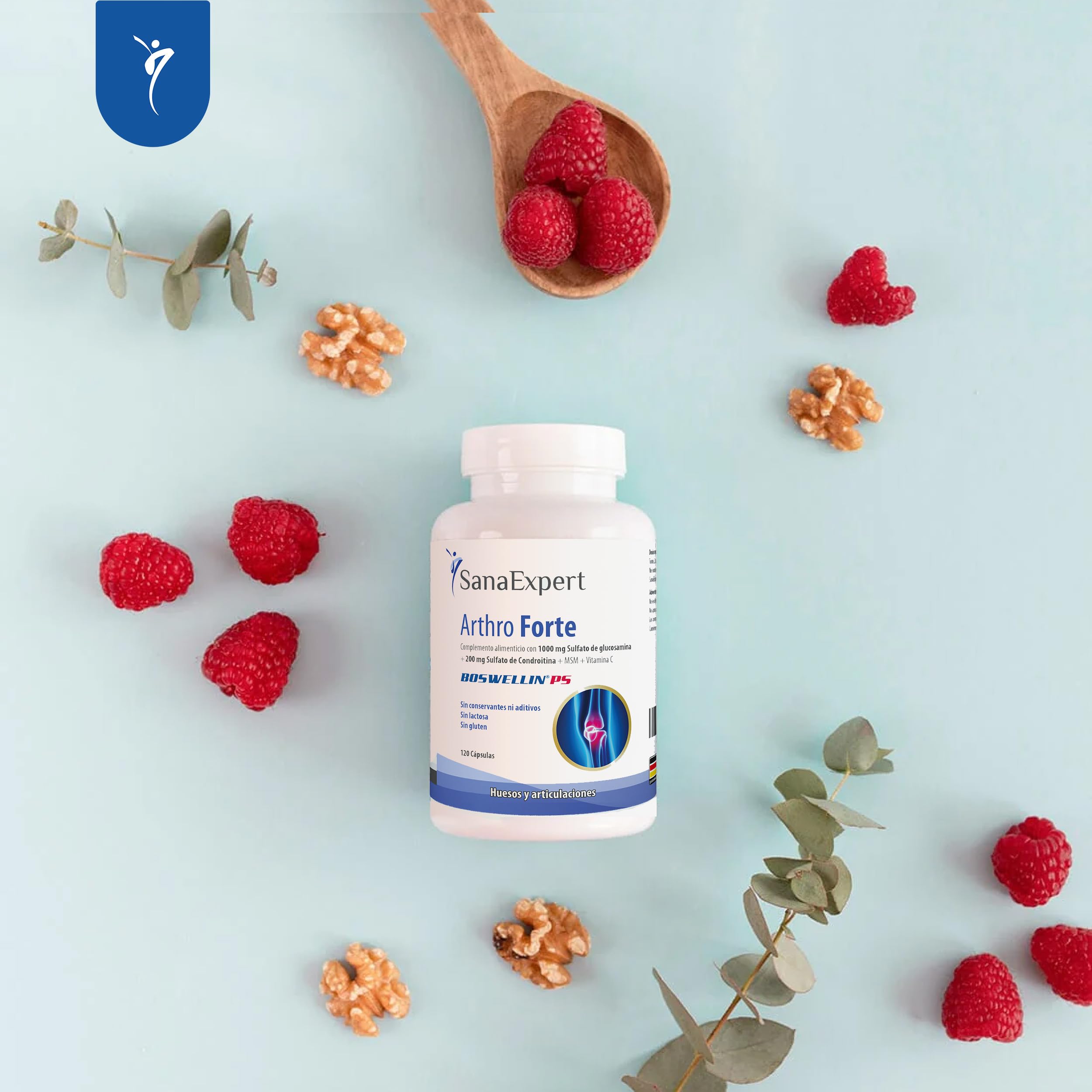 SanaExpert Arthro Forte - Suplemento Natural para la Salud de las Articulaciones y Huesos con Sulfato de Glucosamina - 120 Cápsulas - Fabricado en Alemania