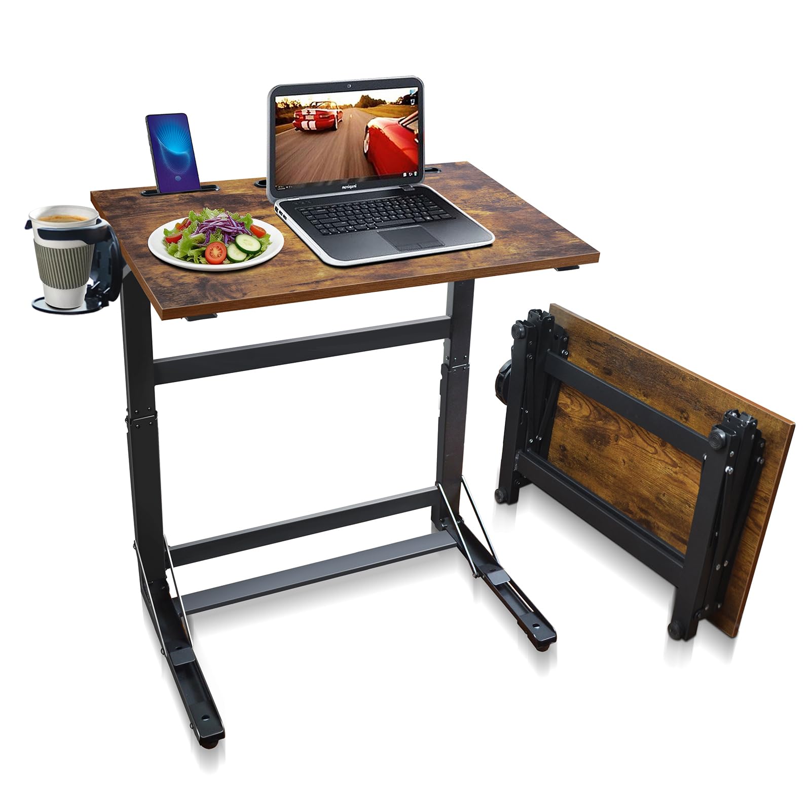Amazon.com: BoBoMans No Assembly Folding TV Tray Table C-Shaped