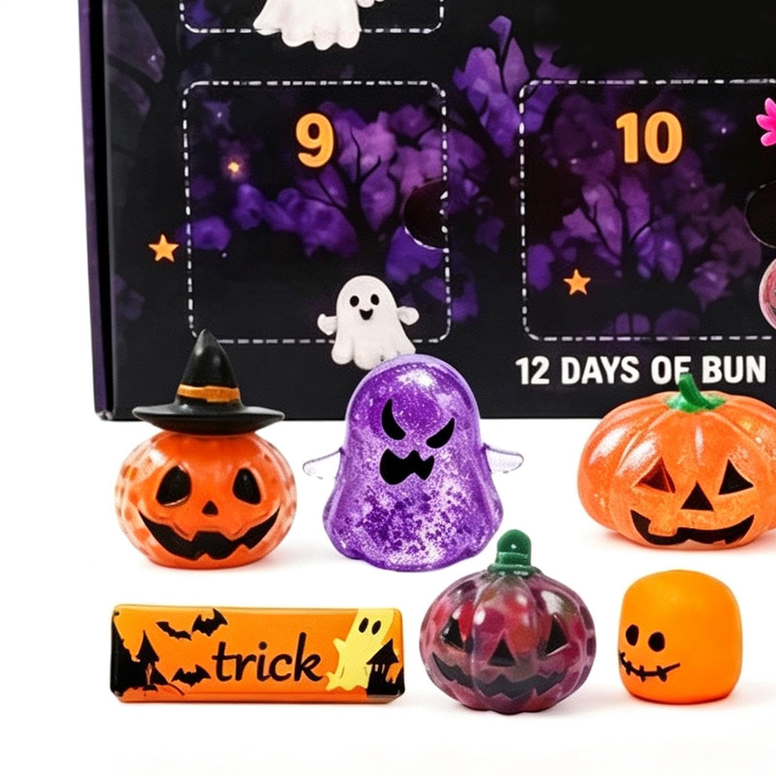 Halloween Adwentowe Gniotki 12-Dniowa Zabawna Miękka Urocza Figurka | Kalendarz Halloween Horror Dla Dzieci Chłopców Dziewczynek Przyjaciół Biur Imprez Szkoły Domu Nawiedzonego Domu