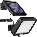 MPJ Outdoor Solar Light, 56 led Solar Light with Motion Sensor, IP65 Waterproof, 120° Lighting Angle, Solar Wall Light for Garden with 16.5 'Cable
