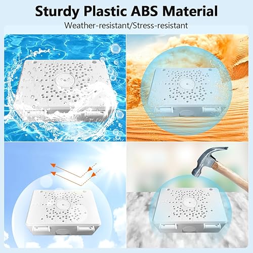 Vista 26 de Caja de conexiones para cámara de seguridad, soporte para cámara de seguridad al aire libre, soporte de cámara de seguridad impermeable de plástico