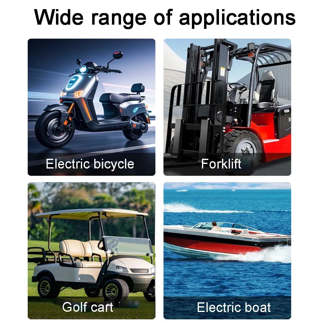 Caricabatterie al piombo acido 50A, impermeabile IP67, con spegnimento automatico, caricabatterie rapido con maniglia portatile per carrelli elevatori elettrici, spazzatrici, carrelli da golf, ATV