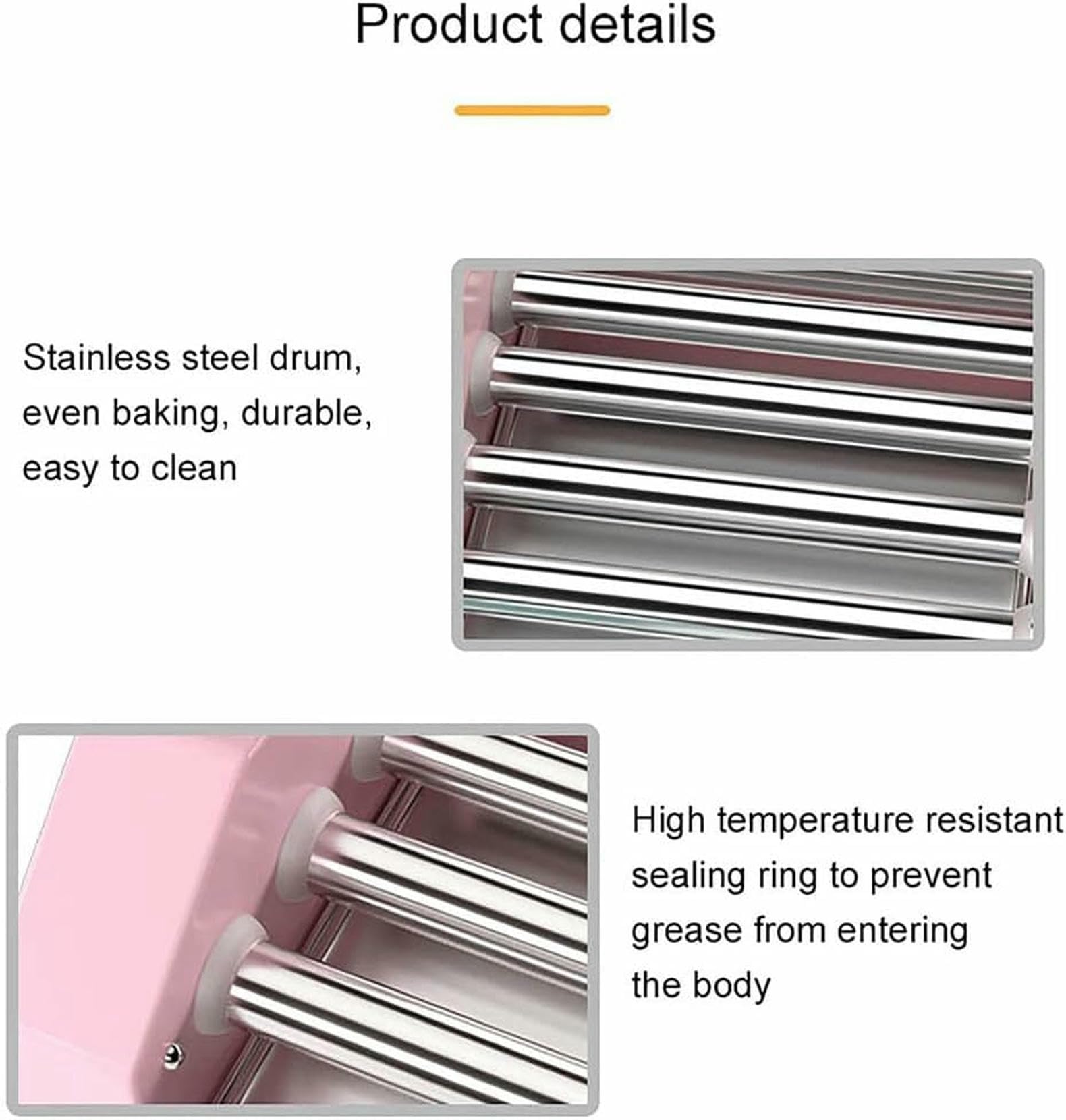 Máquina de Rodillo para Perritos Calientes de encimera, máquina de cocción a la Parrilla con Rodillo para Perritos Calientes, máquina de Desayuno pequeña para el hogar C