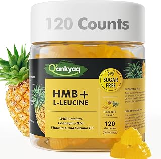 3000mg HMB Supplements for Men & Women, Chewable HMB for Muscle Growth* & Relief, Workout Recovery for Elder, with Vitamin D3, Sugar Free, 120 Counts