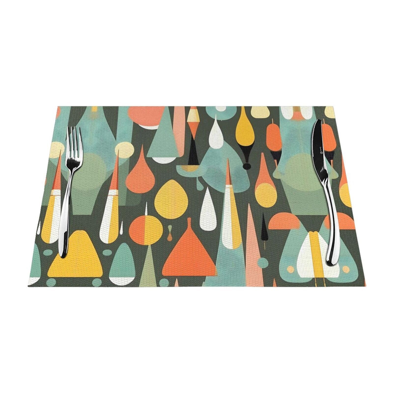 Sets de table de cuisine rétro lot de 6 pour repas de famille chaleureux