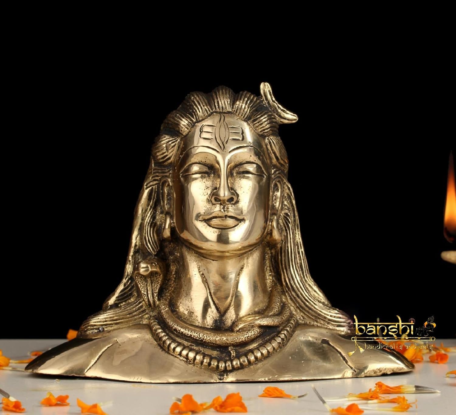 Statue en laiton Adiyogi Shiva : purifiez l'énergie de la maison