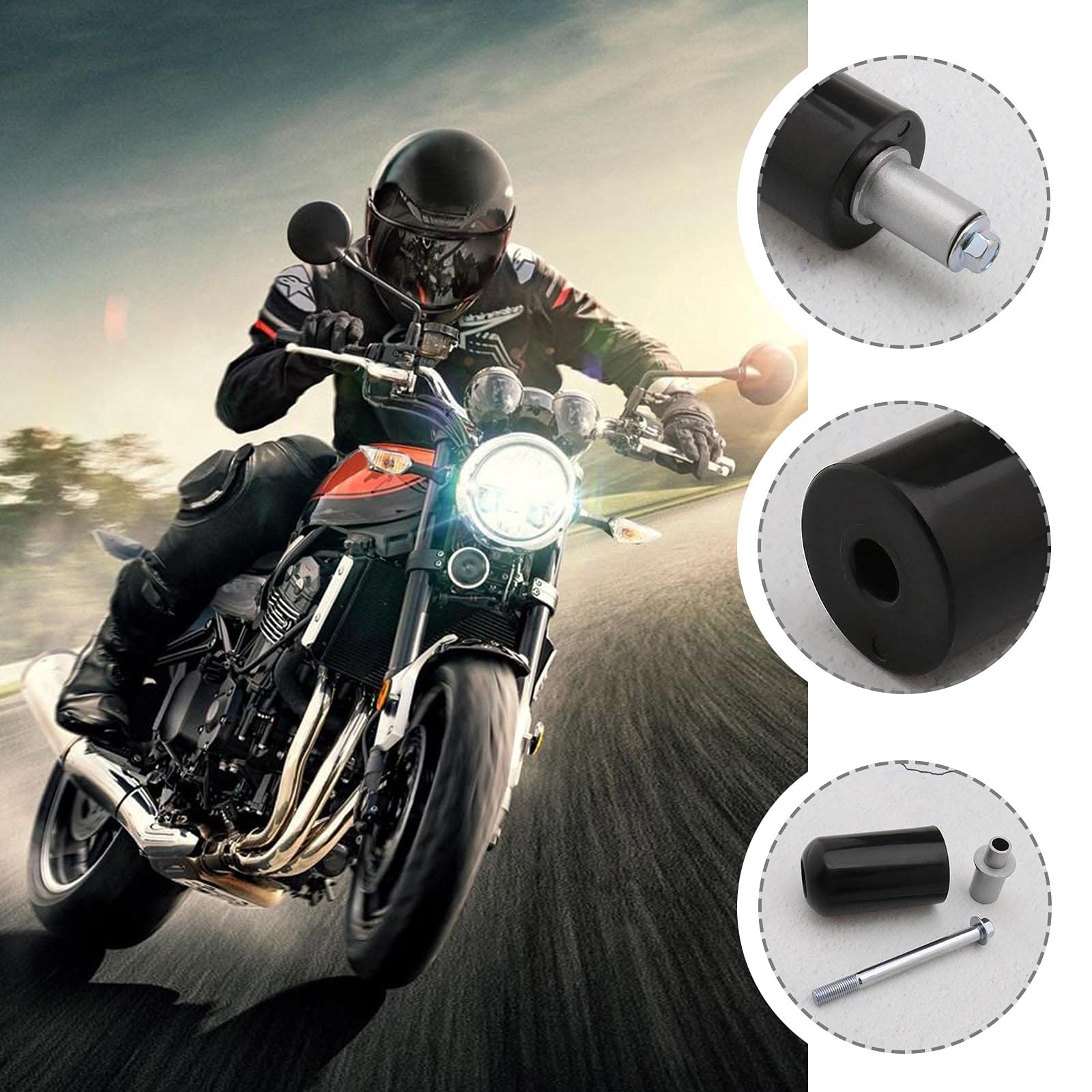 OTOTEC Lot de 2 paires de glissières de cadre de moto de 10 mm - Protection anti-chute - Compatible avec Yamaha, Honda, Suzuki