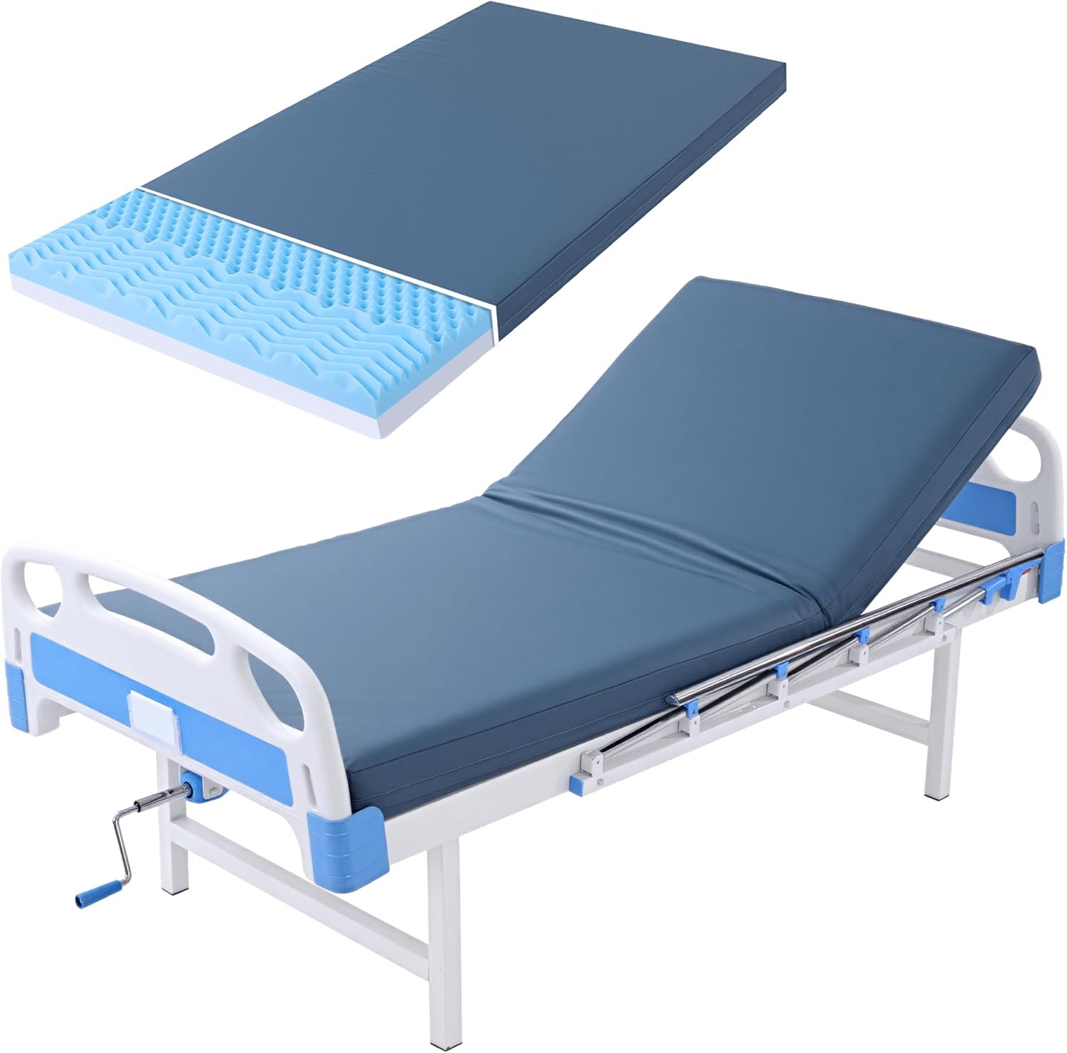 HOMBYS 5-Zone Memory Foam Hospital Bed Mattress for Pressure Relief & Pain Reduction, FDA Registered Medical Mattress for Home or Clinical Use, Waterproof Leakproof Cover, 76"x36"