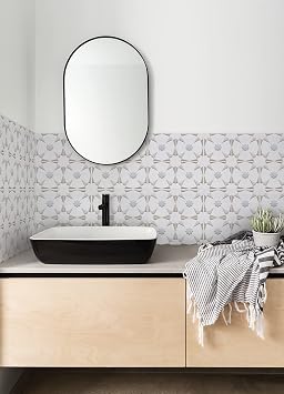 WallPops! Neutral Vega Peel & Stick Embossed Tile Backsplash