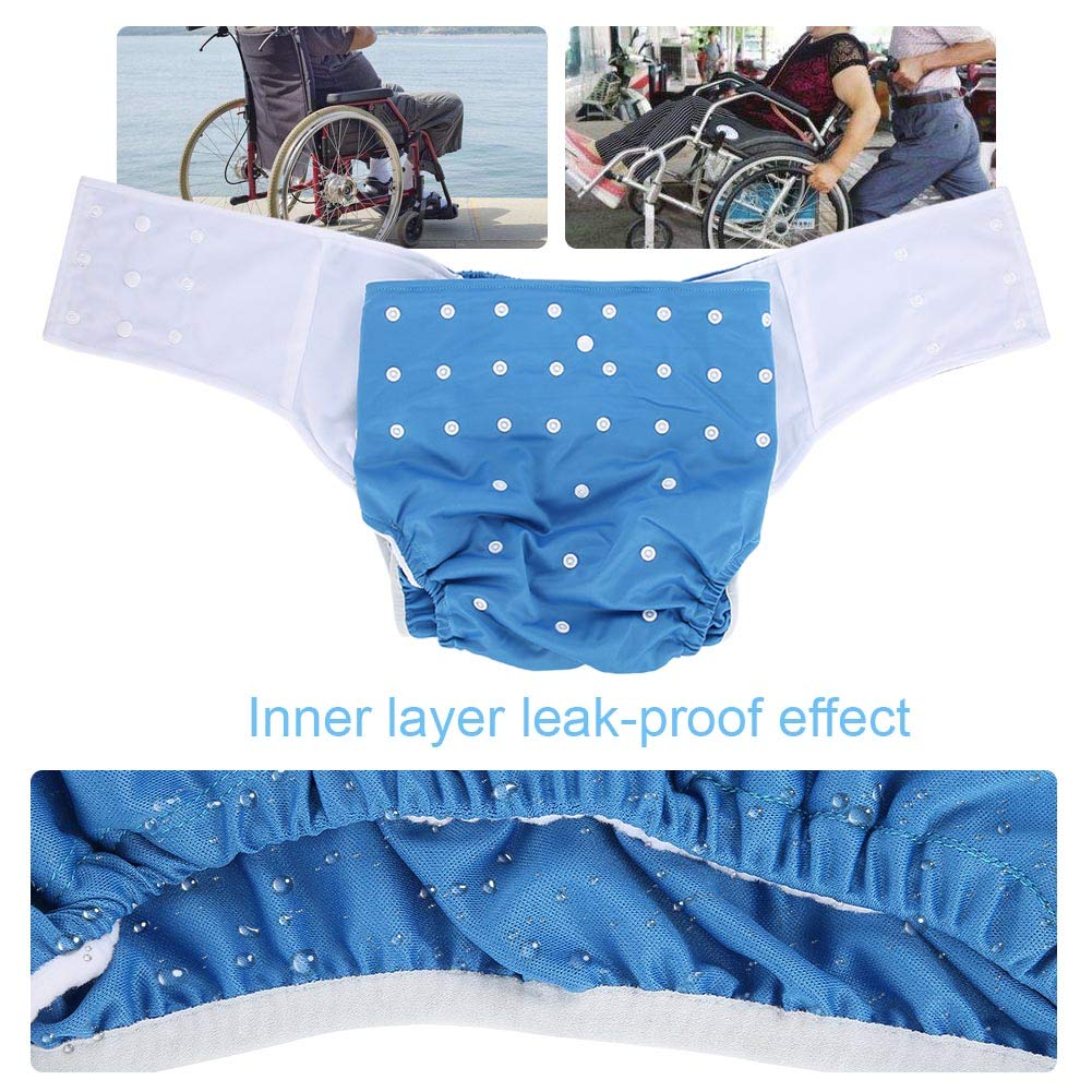 Couche-culotte Réglable pour Adulte contre L'incontinence, Couvre-couche Lavable pour Adulte (Bleu foncé)